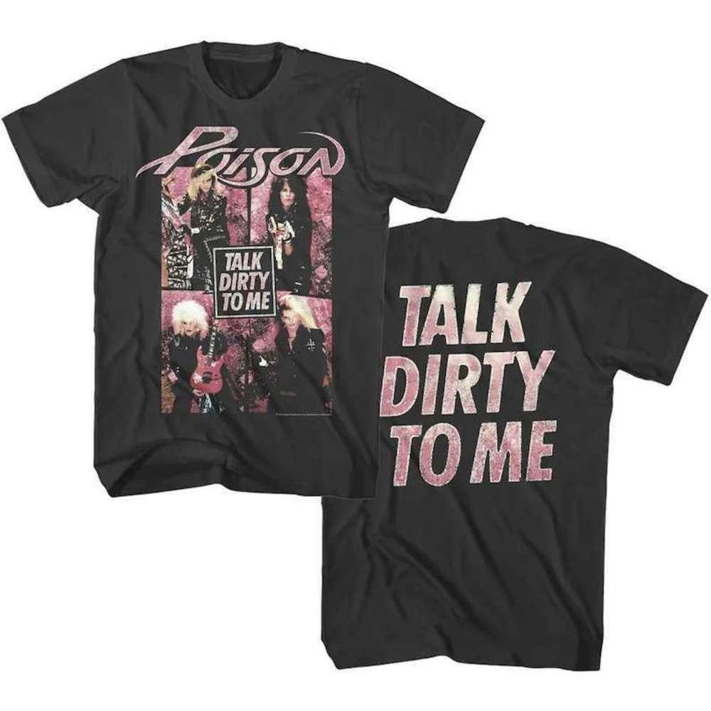 Poison Dirty 2 Sided Music Band Retro Fan TShirt